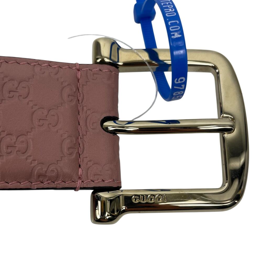 Gucci Microguccissima Monogram Wide Leather Belt Pink Size 85/34 - Picture 7 of 11